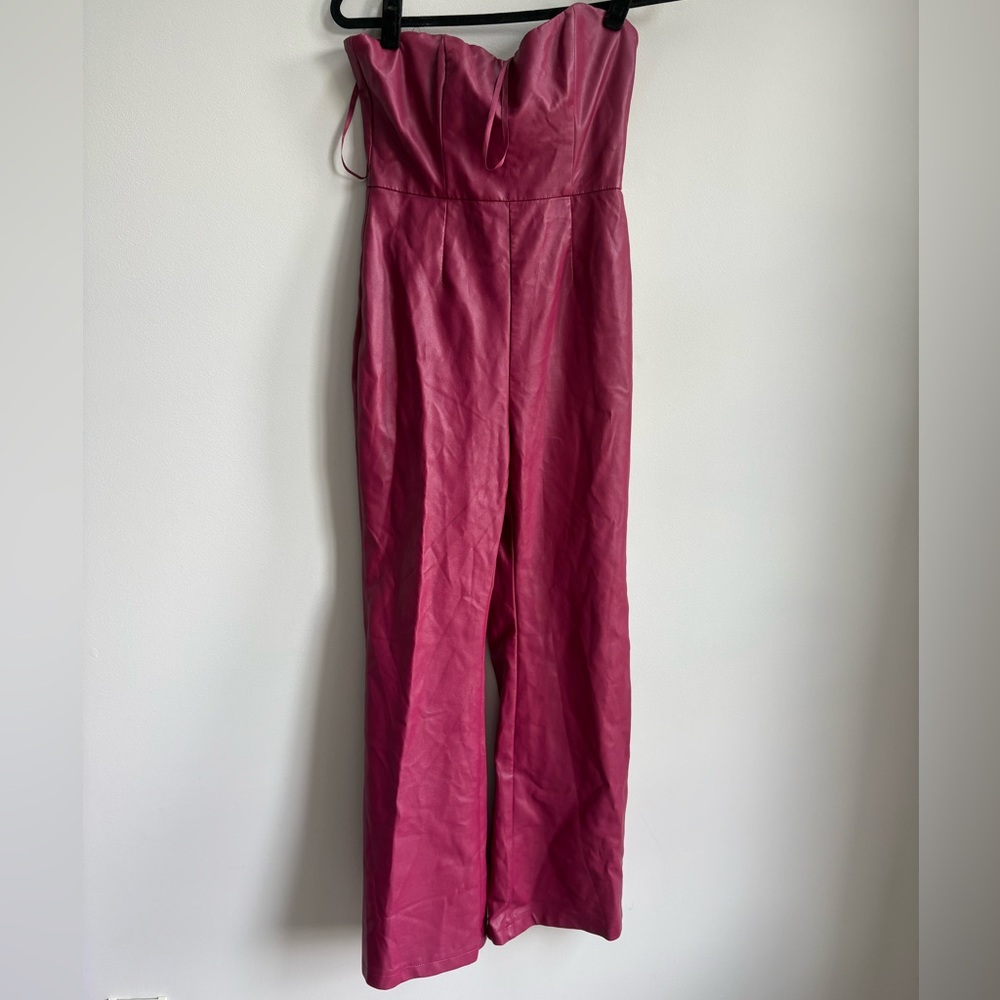 Hutch Strapless Jumpsuit FAUX LEATHER size 6 - Picture 5 of 7